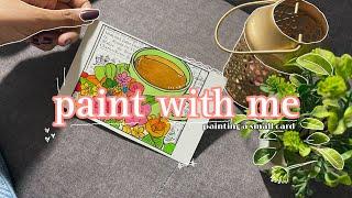 paint a card with me || cafe vibes, minimal sunday morning things 
