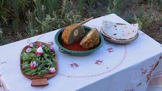 Koofteh Tabrizi Gigantic Meatball Raw Herbs Hot Breadبزرگترین کوفته تبریزی سبزی خوردن و نان داغ محلی