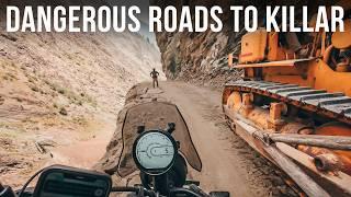 Cliff edge narrow roads in the Himalayas on a Royal Enfield 450 Himalayan - Episode 2