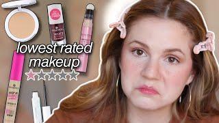 Full face of the LOWEST RATED drugstore makeup... why did I do this?!