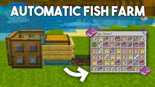 Best EASY AFK Fish Farm Minecraft 1.21! Minecraft Bedrock