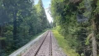 Führerstandmitfahrt. Zwiesel - Eisenstein  Stacja niemiecko - czeska. Train. Zug Bayerische Wald.