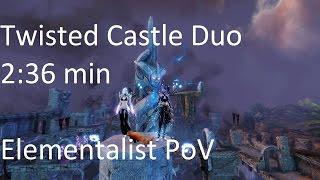 Gw2 [qT] Twisted Castle Duo Record 2:36 min | Elementalist PoV