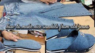 How to make nice sandals from old jeans