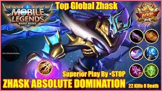 ZHASK ABSOLUTE DOMINATION ! Mobile Legends Top Global Zhask Gameplay By •STOP - World Rank No.2