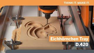 Dekorative Eichhörnchen-Holzschale mit der Stepcraft D420