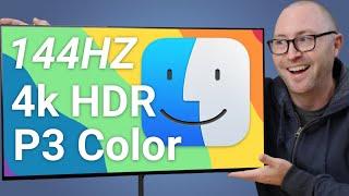 The Best Monitor For Mac I have Used! 4k 144hz HDR P3 Color!