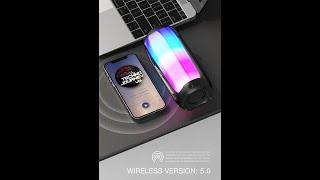 MOXOM Wireless Speaker with 360 degrees LED lights, Portable Wireless Speaker #wirelessspeaker