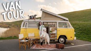 VAN TOUR | Beautiful Vintage Bus Converted to a Tiny Home for Full-Time VAN LIFE