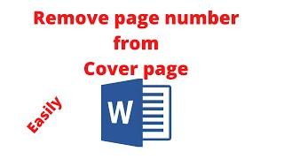 How to remove page number on cover page |NAMONET.