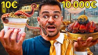 I Eat With 10€ VS 10,000€ For 24 Hours!