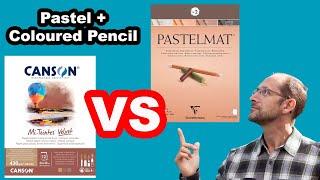 Canson VELVET Pastel Paper VS Pastelmat - FULL Pastel Test + COLORED Pencil preview!  Jason Morgan