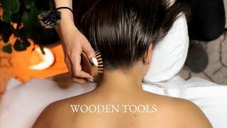 Luxurious ASMR Scalp Massage with Wooden Tools Put Her To Sleep [Real Person] [No Talking]