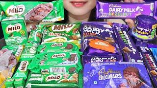 ASMR MILO VS CADBURY  MILO ICE CREAM, CADBURY CHOCOBAKES, MILO NUGGETS, CHOCO BAR, CADBURY BITES