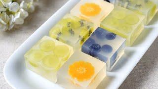 Agar-agar Fruit Jelly Cubes Recipe | 水果燕菜糕食谱