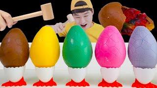 Mukbang 공룡알깨기 먹방 Egg challenge mukbang 재미있는 먹방 Chocolate 아이스크림 food Challenge 푸드챌린지 JJAEMI째미