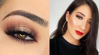 SPARKLY NEUTRAL HALO SMOKEY EYE | HOLIDAY MAKEUP TUTORIAL