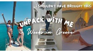 UNPACK WITH ME: 3 Weeks in Greece in ONLY CARRY-ON (I have regrets)