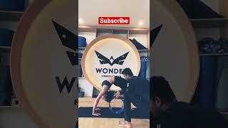 Backbend with wheel #viral  #trending #youtubeshorts #yogaindia #shorts