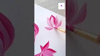 Easy Pink Flower Painting using onestroke technique #artvideo #artwork #viral #flowerpainting #wocol