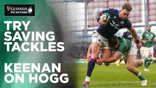 Unbelievable TRY SAVING tackle from Hugo Keenan on Stuart Hogg