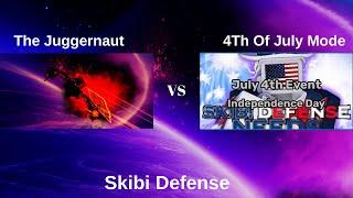 The Juggernaut *VS* 4th Of July Mode in Skibi Defense