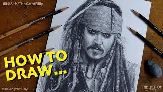 How To Draw Captain Jack Sparrow For Beginners (Johnny Depp in the Pirates of the Caribbean Movies)