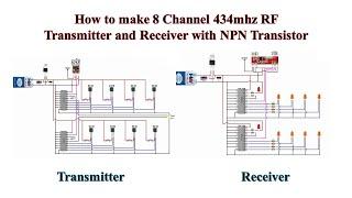 How to make 8 Channel 434mhz RF Transmitter and Receiver with NPN Transistor