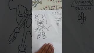 Sonic + DARKSonic +SONIC.EXE = DARK SONIC.EXE #credit=HAMMAD #drawing