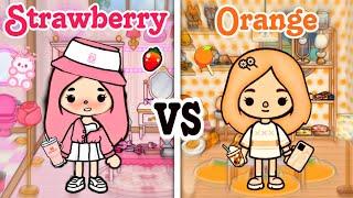 Strawberry Girl  vs Orange Girl  Toca boca House Design  [ Toca Life World ]