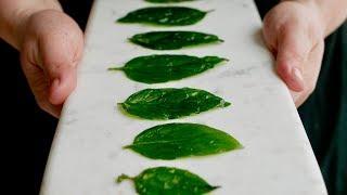 Perfectly Flat Fried Basil Garnish