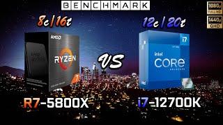 Ryzen 5800X vs Intel i7 12700K //Benchmark // Test in 8 Games