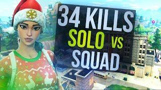 Nutty Hunting Rifle Shots -  34 Kill Solo vs Squad (Fortnite Battle Royale)