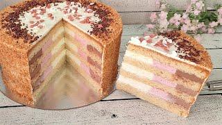 Delicious NEAPOLITAN cake! With the taste of the famous ice cream! melts in mouth! Without gelatin!