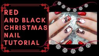 SIMPLE SPARKLY RED AND BLACK CHRISTMAS NAIL TUTORIAL - Polar Bear Style: Get Into the Holiday Spirit