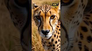 Intimate Cheetah Close-Up: Amber Eyes & Sun-Kissed Fur in Africa! | #Cheetah