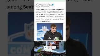 Grey Zabel Gets #76 Blessing! 🟢 Big Shoes to Fill  #Seahawks #NFLDraft2025 #Shorts