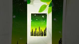 Alpine tree drawing #handwriting #art #painting #diy #alpine #shortvideo #aurora #acrylicpainting