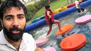 Cross the water challenge with chinu  lag gayi