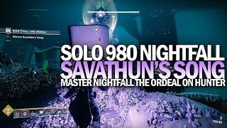 Solo 980 Nightfall The Ordeal (Master Difficulty Savathun's Song) [Destiny 2 Shadowkeep]