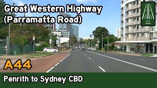 Driving from Penrith to Sydney CBD - A44 Great Western Hwy/Parramatta Road [4K]