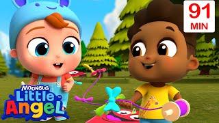 This Is The Way (Flying Kites Song) + More | Little Angel | Cartoons for Kids | Nursery Rhymes