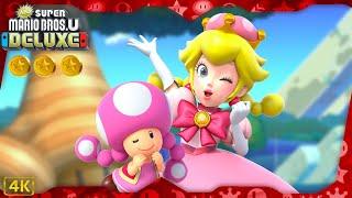 New Super Mario Bros. U Deluxe ⁴ᴷ Full Playthrough (All Star Coins) Toadette/Peachette gameplay