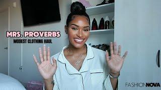 MRS.PROVERBS MODEST CLOTHING HAUL | FASHIONNOVA | CHRISTIAN | 3 MONTHS POSTPARTUM | WORKOUT CLOTHES