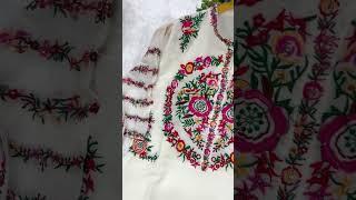 Stunning Off White Embroidered Kurti Palazzo Dupatta Set   Ethnic Fashion