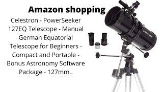 Celestron - PowerSeeker 127EQ Telescope - Manual German Equatorial Telescope for Beginners