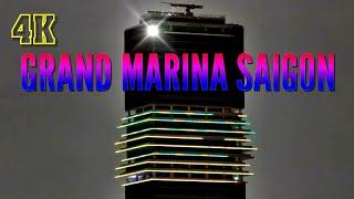 GRAND MARINA SAIGON chiếu đèn LED sáng rực rỡ bên cầu Ba Son Sài Gòn