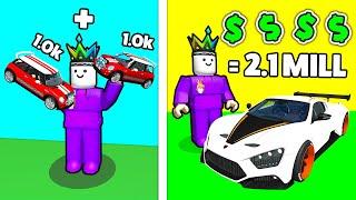 MERGING 2 Cars To Make MAX SPEED SUPERCAR in Roblox Merge Race Simulator