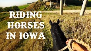 Riding through Iowa on horseback