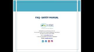 FAQ- SAFETY MANUAL